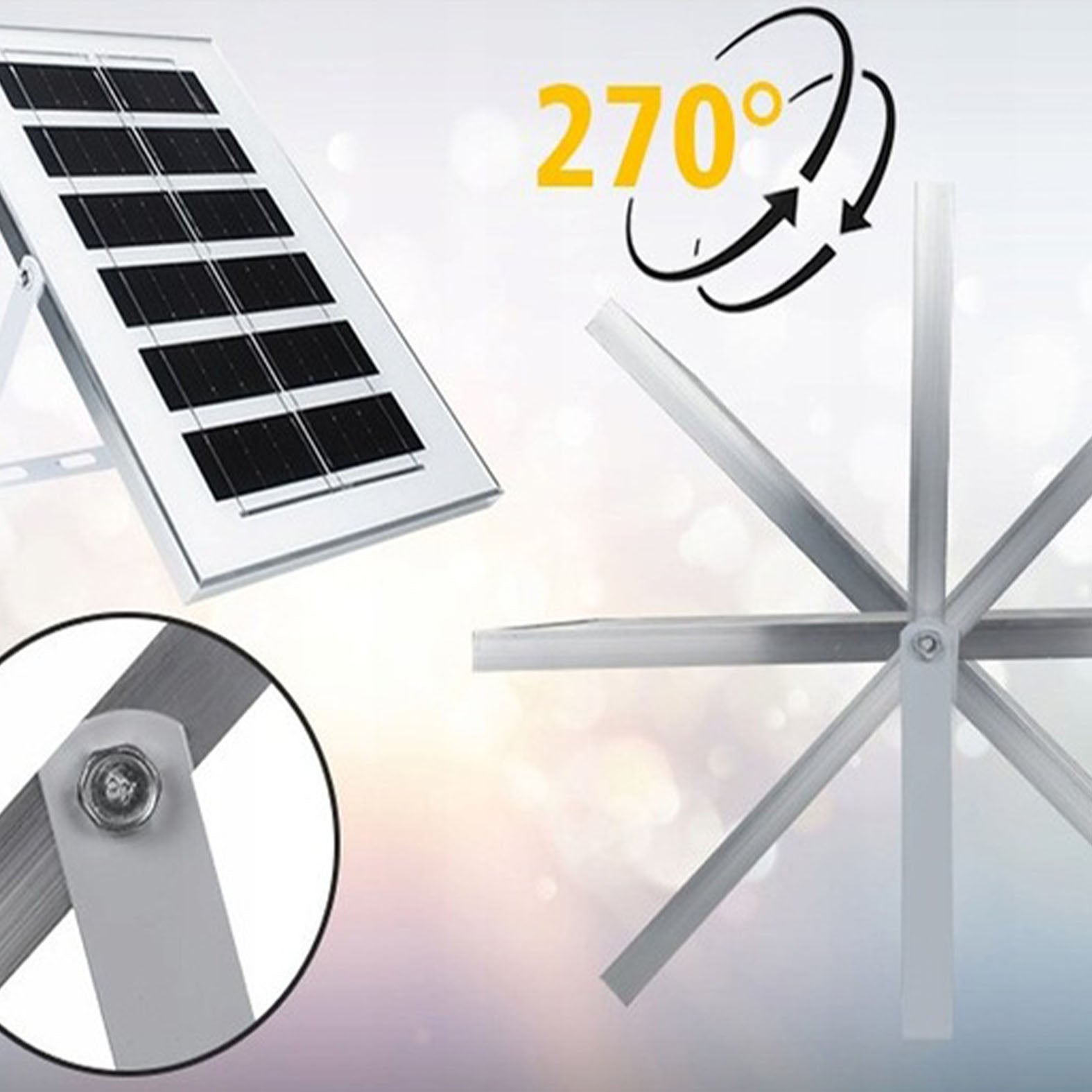 Lampe solaire puissante, capteur crépusculaire, télécommande, Vögler Série M 2000W