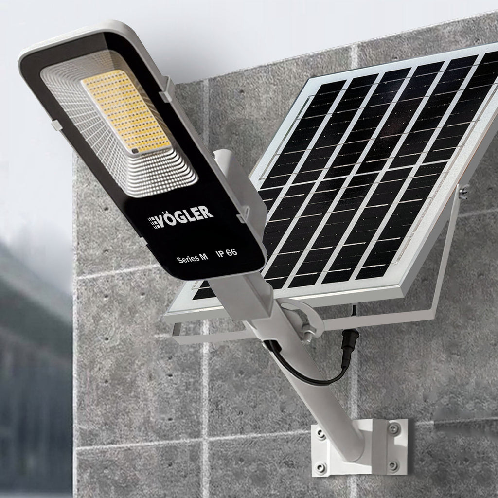 Lampe solaire puissante, capteur crépusculaire, télécommande, Vögler Série M 2000W