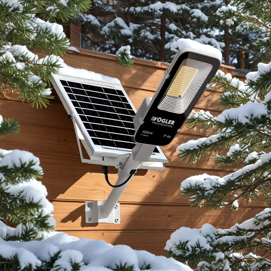Lampe solaire puissante, capteur crépusculaire, télécommande, Vögler Professional 1000W