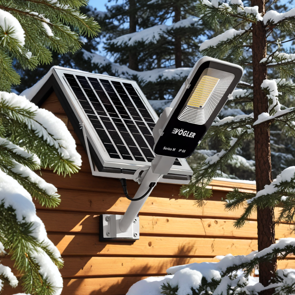 Lampe solaire puissante, capteur crépusculaire, télécommande, Vögler Série M 2000W